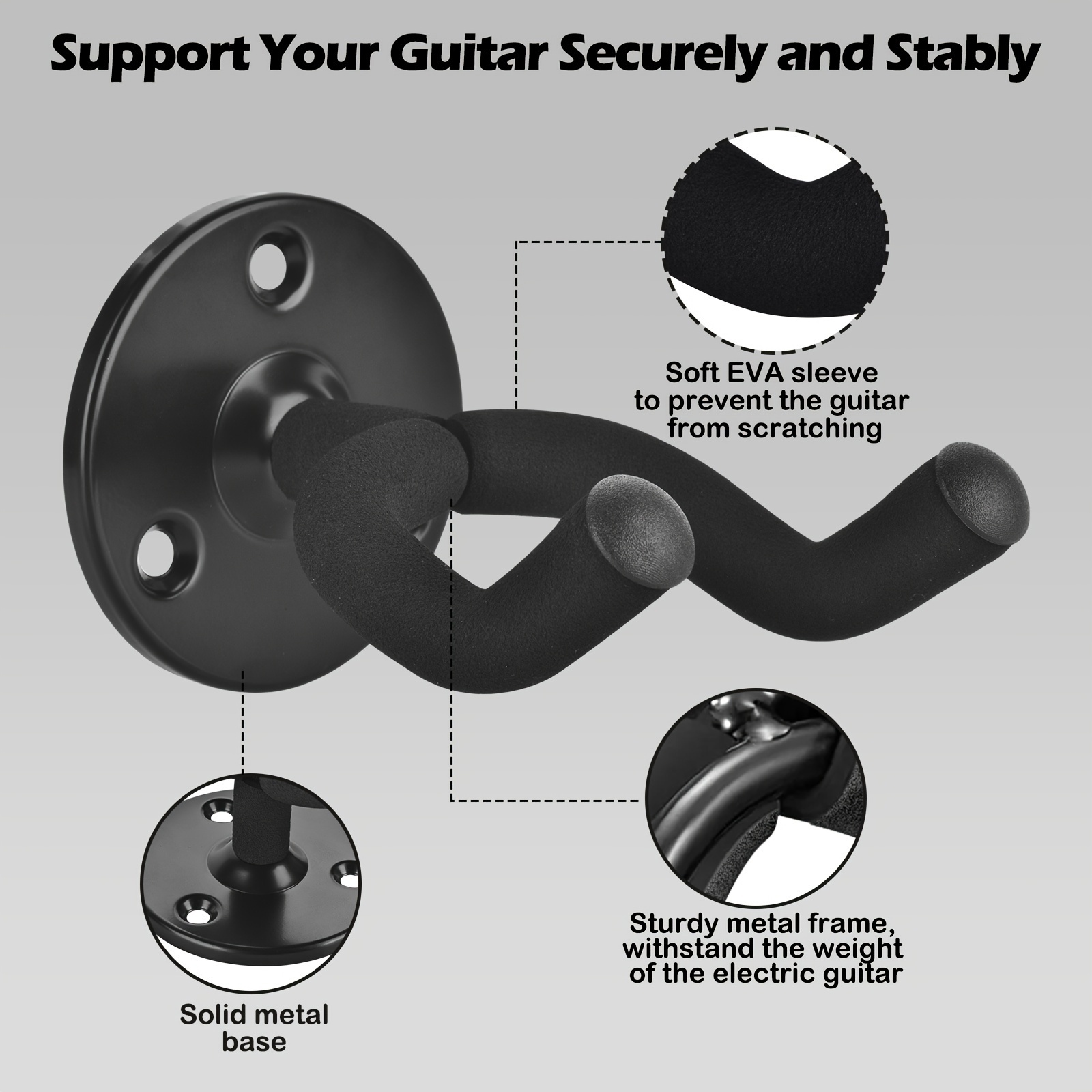 Support Mural Pour Guitare 4/3/2 Pack Support De Guitare En - Temu