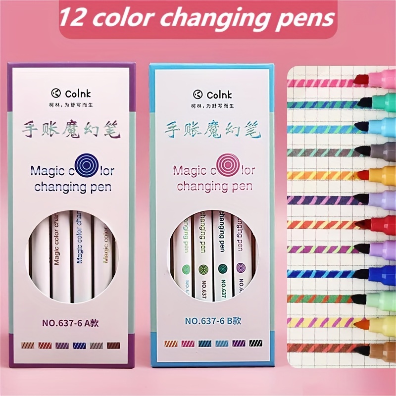 Magic Color Changing Highlighter Set Double Tip Chisel Head - Temu