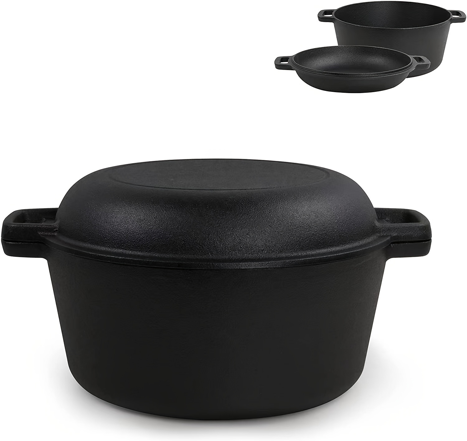 1pc cast iron pot outdoor barbecue frying pan bag pot   heightened cast iron stew pot cast iron pot kitchenware kitchen items details 2