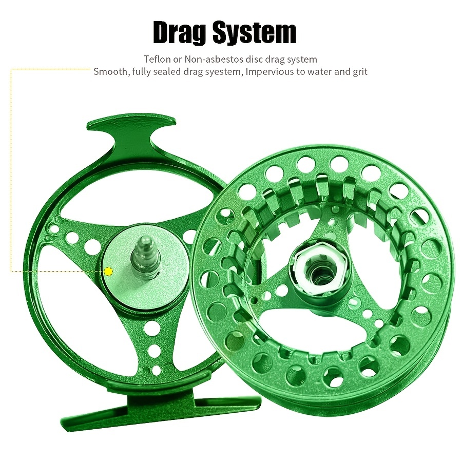 1pc Green Fly Fishing Reel, Aluminum Front Rafting Fishing Reel For Winter  Ice Fishing, Outdoor Fishing Accessories