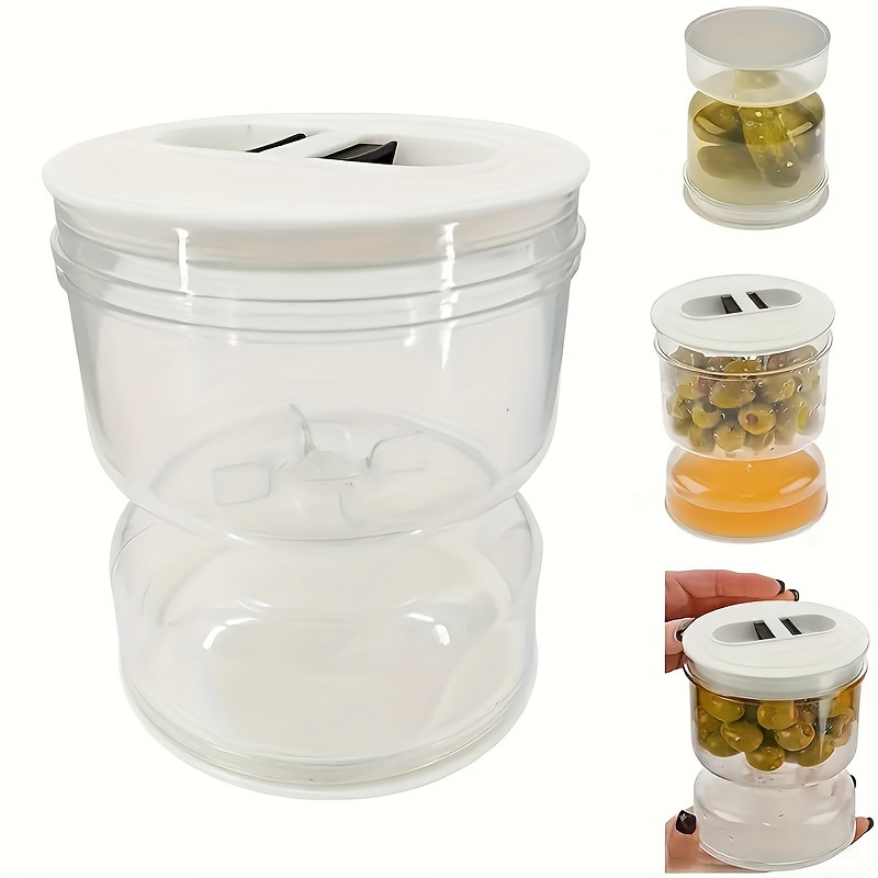 Airtight Pickle And Olives Jar With Strainer Flip Separates - Temu