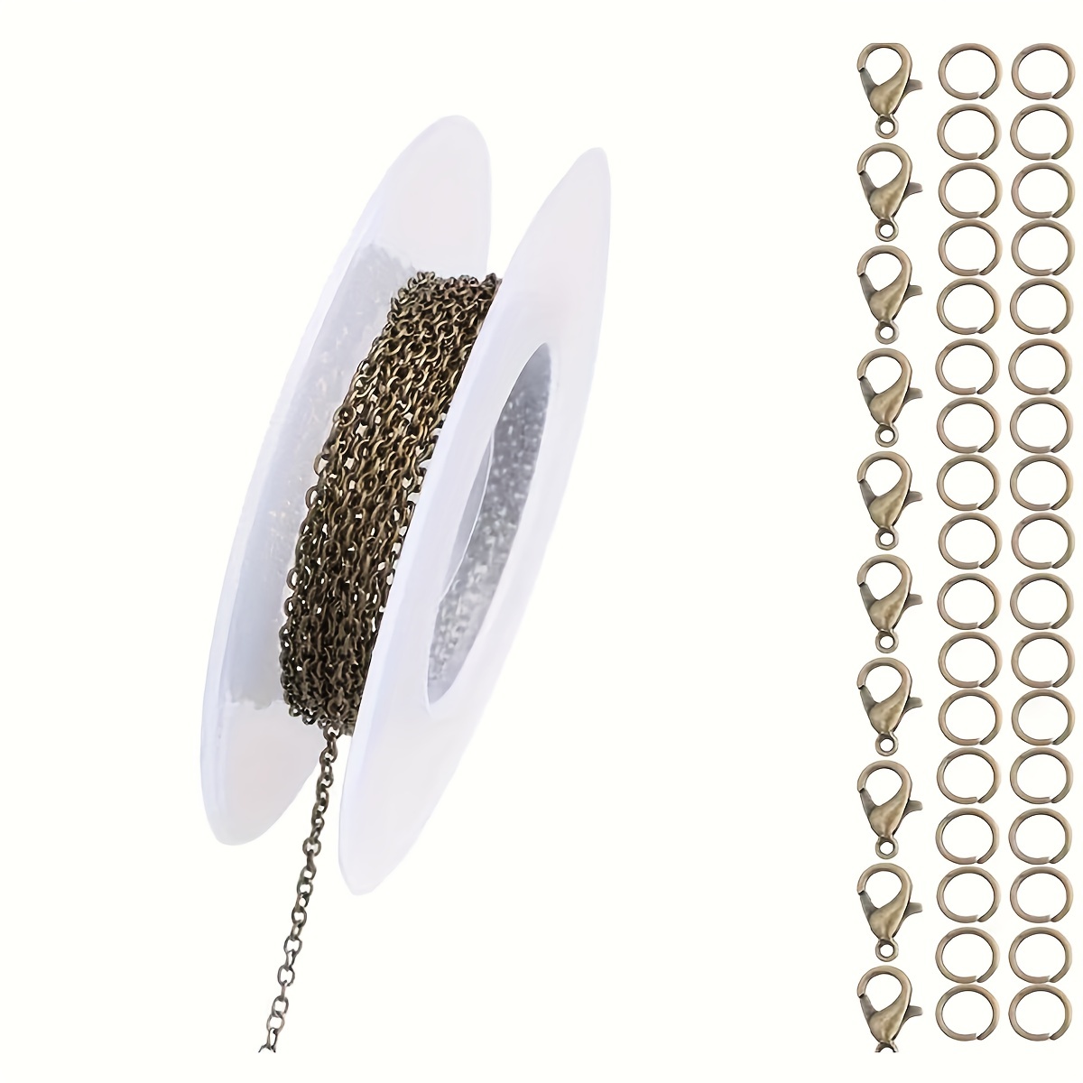 7 Colors Alloy Bulk Link Chain With Jump Rings Lobster - Temu