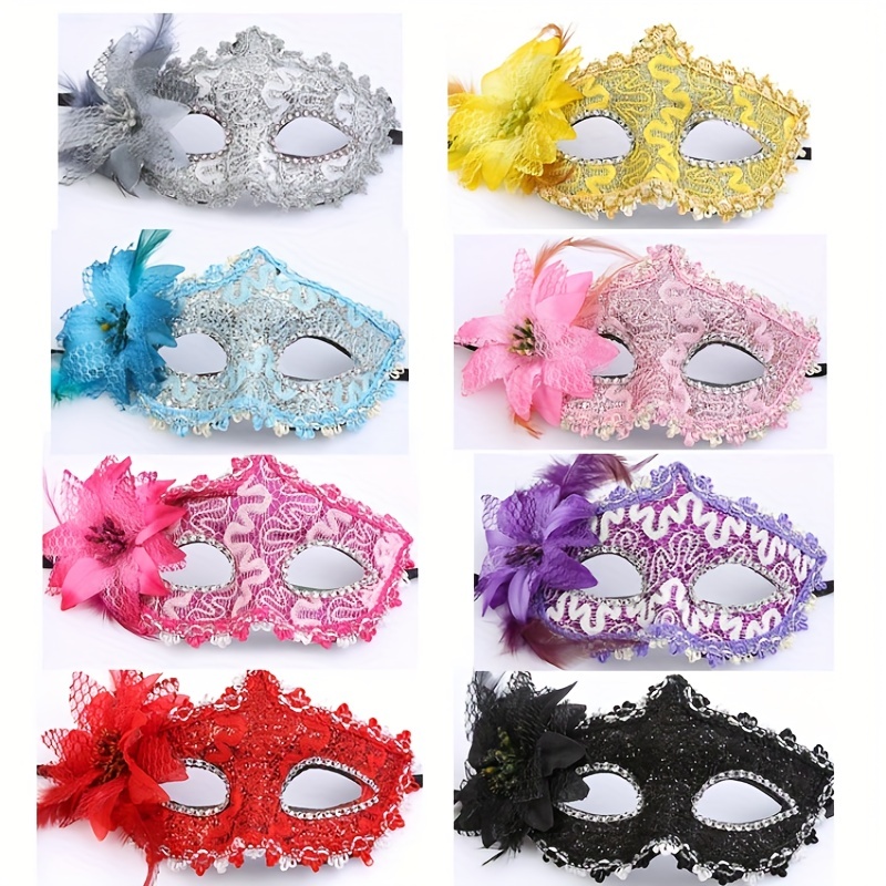 Women Sexy Masquerade Mask, Halloween Party Fancy Mask, Upper Half Face  Bronzing Mask