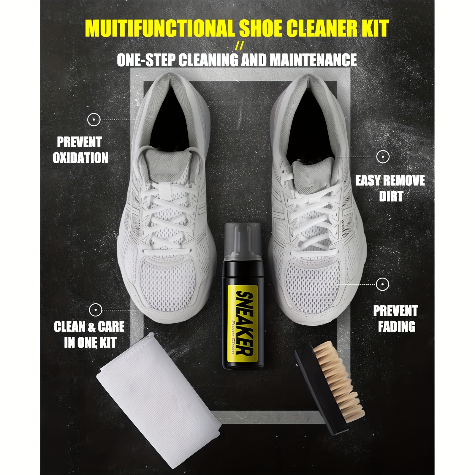 Acondicionador limpiador de zapatos | Kit de limpieza de zapatillas –  gamuza, cuero, nubuck, lona, malla, zapatos blancos | 1 solución de  limpieza de