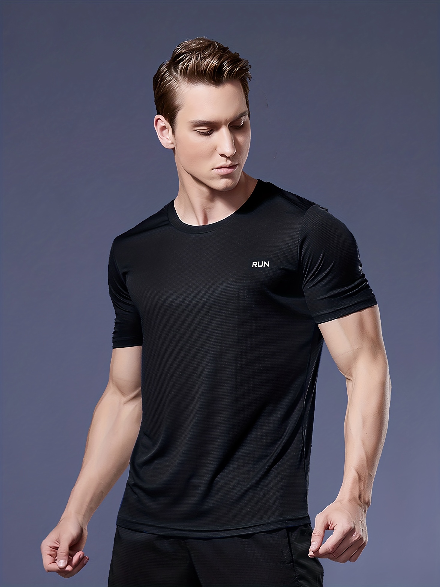 Black Breathable Yoga Shirts Loose Sports Fitness Short Sleeve T