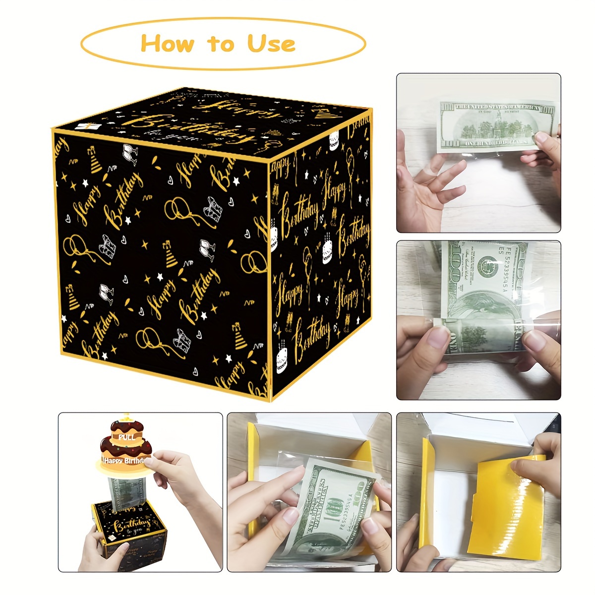 Birthday Money Box Cash Gift Pull Funny Money Gift Boxes - Temu