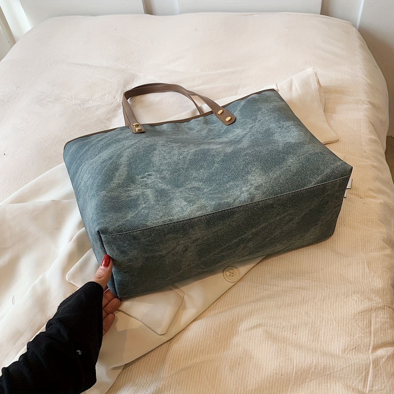 Vintage Large Capacity Tote Bag, Retro Pu Satchel Bag, Women's Fashion  Handbag & Purse For Commute - Temu Romania