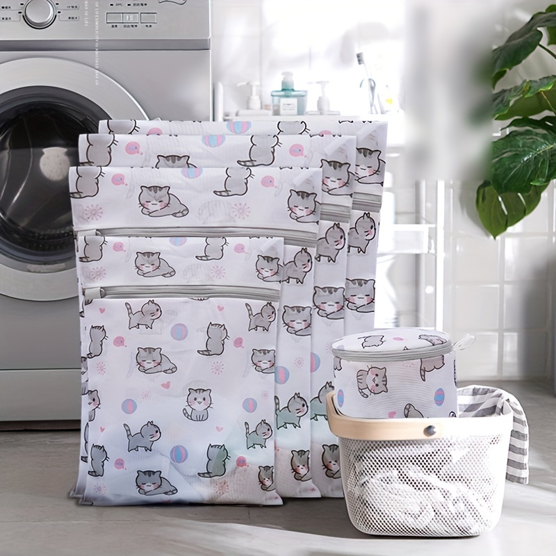 Cat Print Fine Mesh Laundry Bag Anti deformation Underwear - Temu Canada