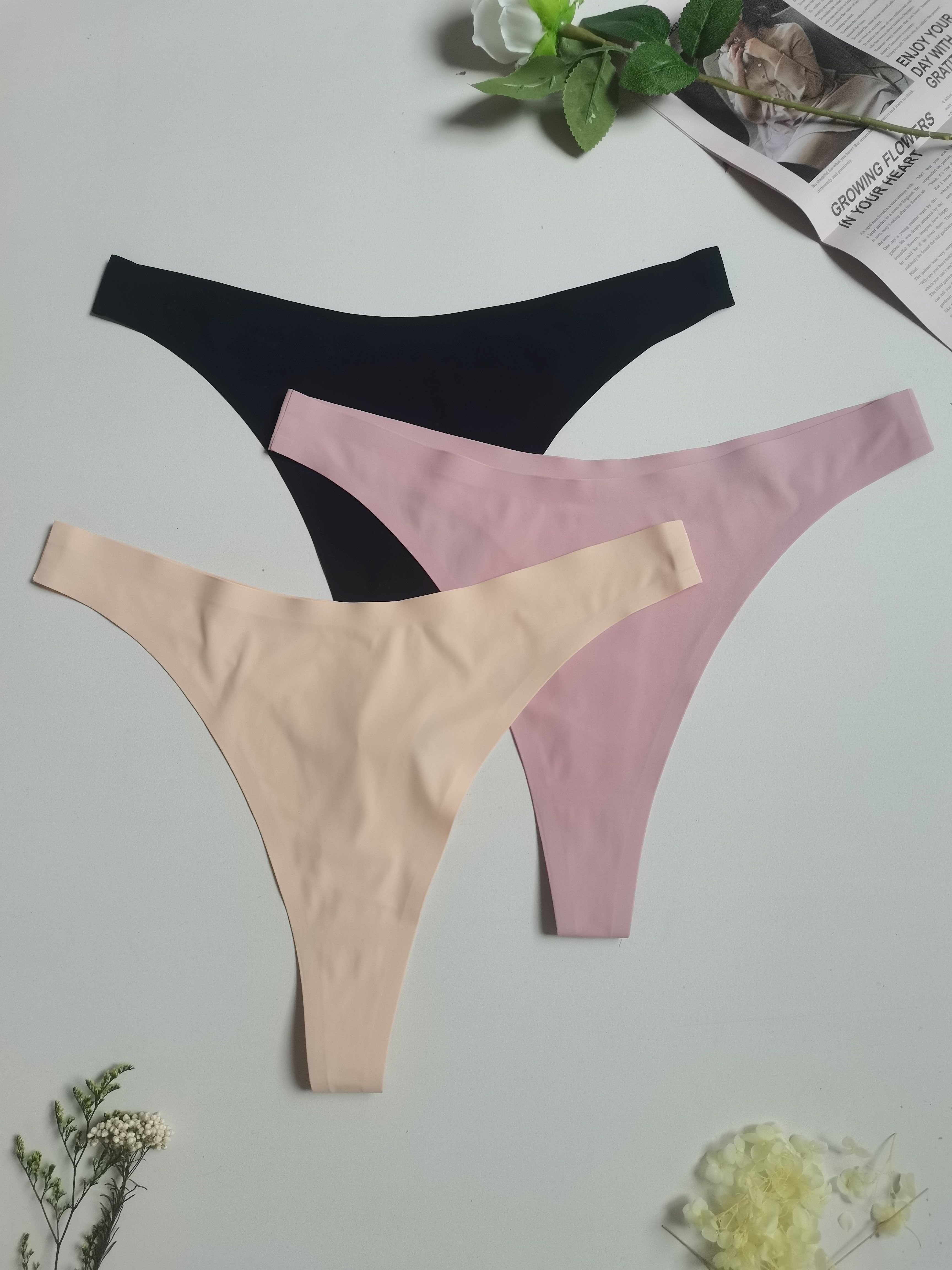 Plus Size Simple Panties Set Women's Plus Solid High Waisted - Temu