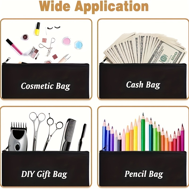 6pcs Canvas Pencil Cases, Makeup Bags, Blank Diy Pencil Pouches, Drawing  Bags, Zipper Pencil Cases You Can Draw On.