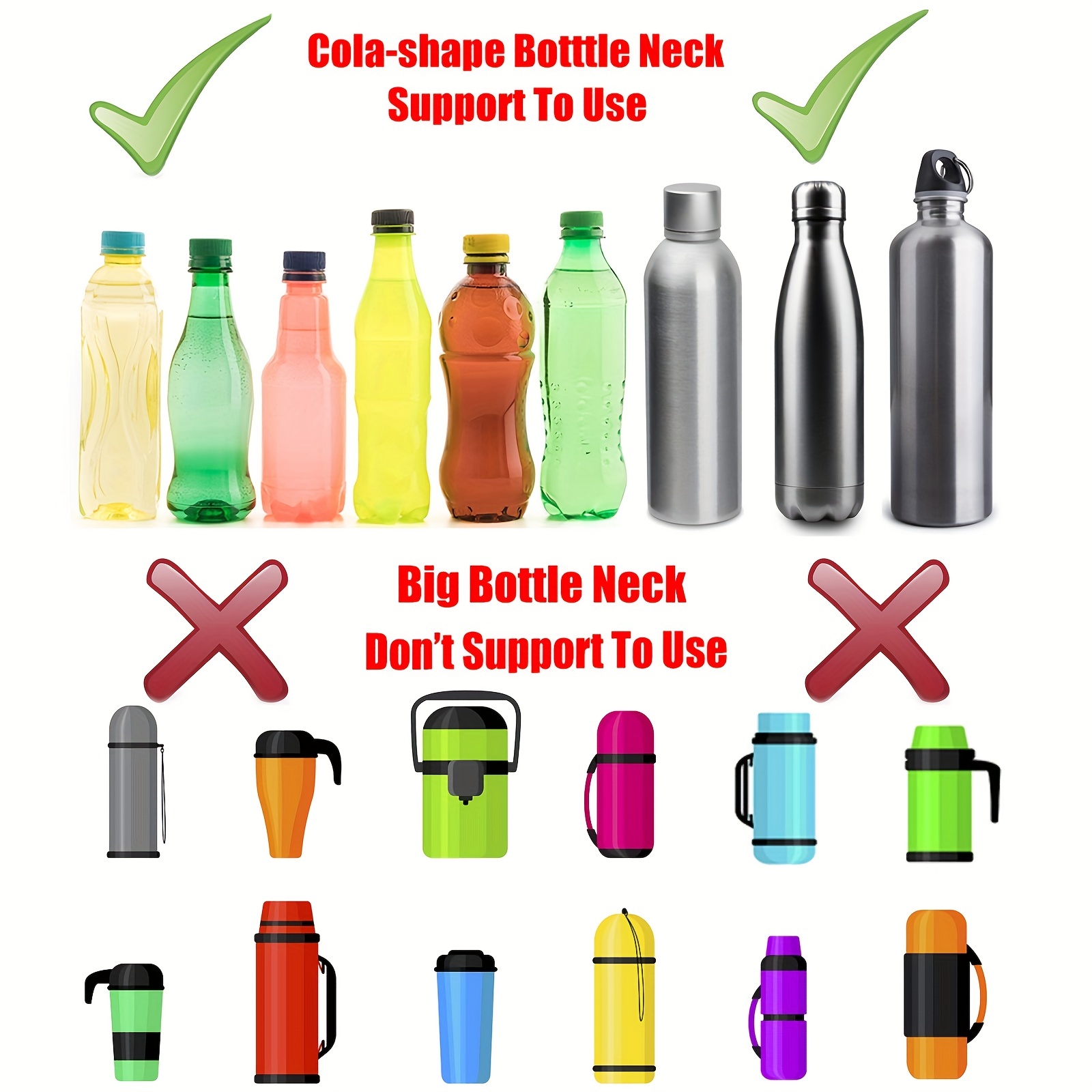 Portable Silicone Water Bottle Buckle, 10PCS Bottle Convenient Carrying  Clip Hook Holder with D-Ring…See more Portable Silicone Water Bottle  Buckle