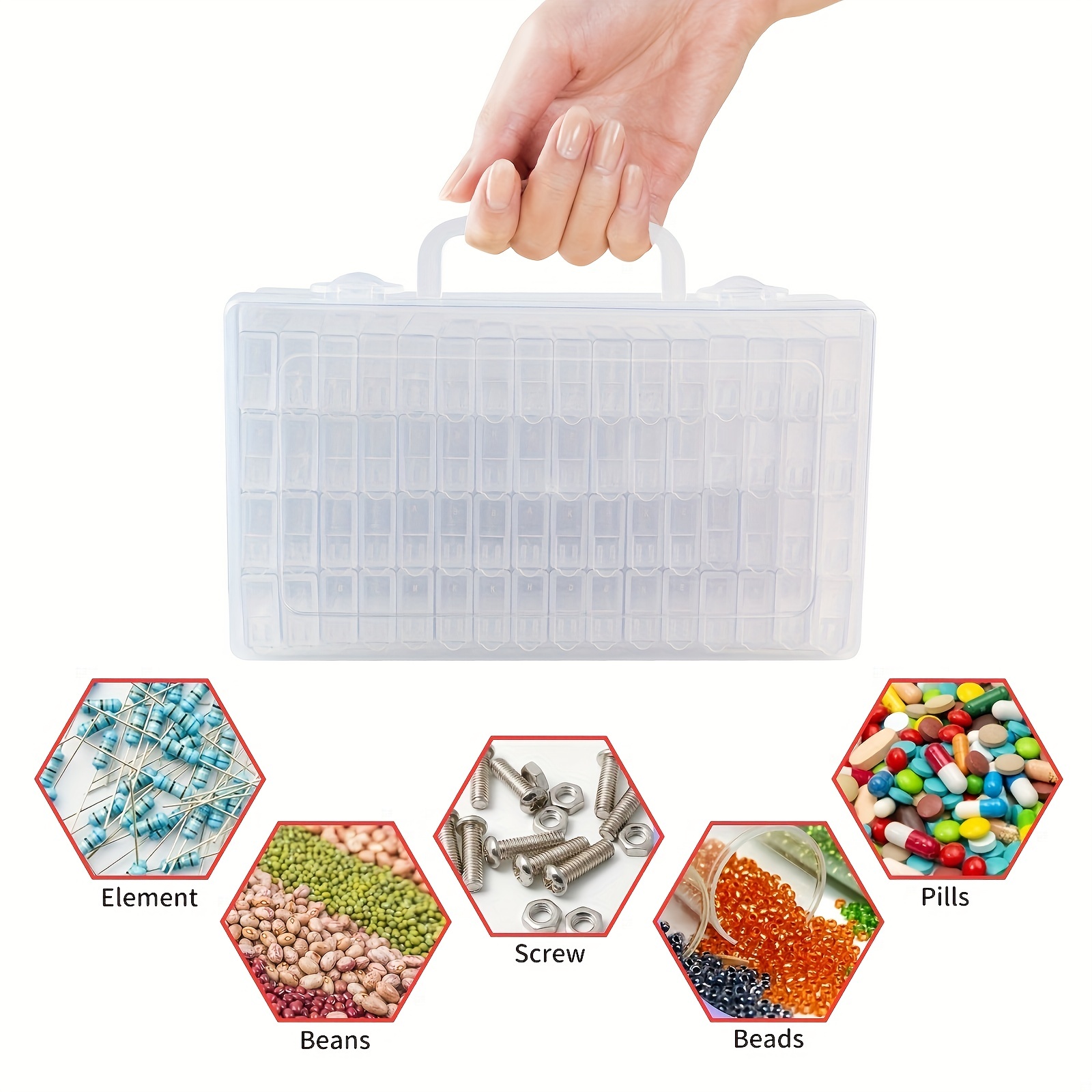 Diamond Painting Storage Containers, Portable Bead Storage Organizer 32/48  Girds Diamond Painting Accessories (Storage Box)