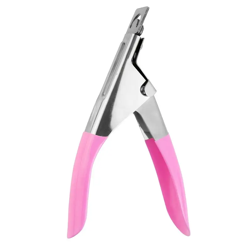 4 color stainless steel nail clippers false nail plate special scissors word nail clippers nail clippers u type flat cut nail clippers   pearl bag packing 8