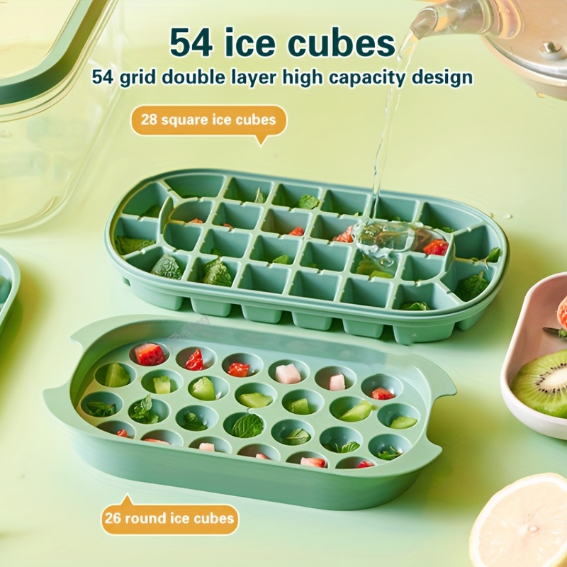 Portable 1 Ice Cube Mold And Storage Box With Handle High Capacity 54 Slots Ice  Ball Ice Maker Summer Kitchen Tools - Temu