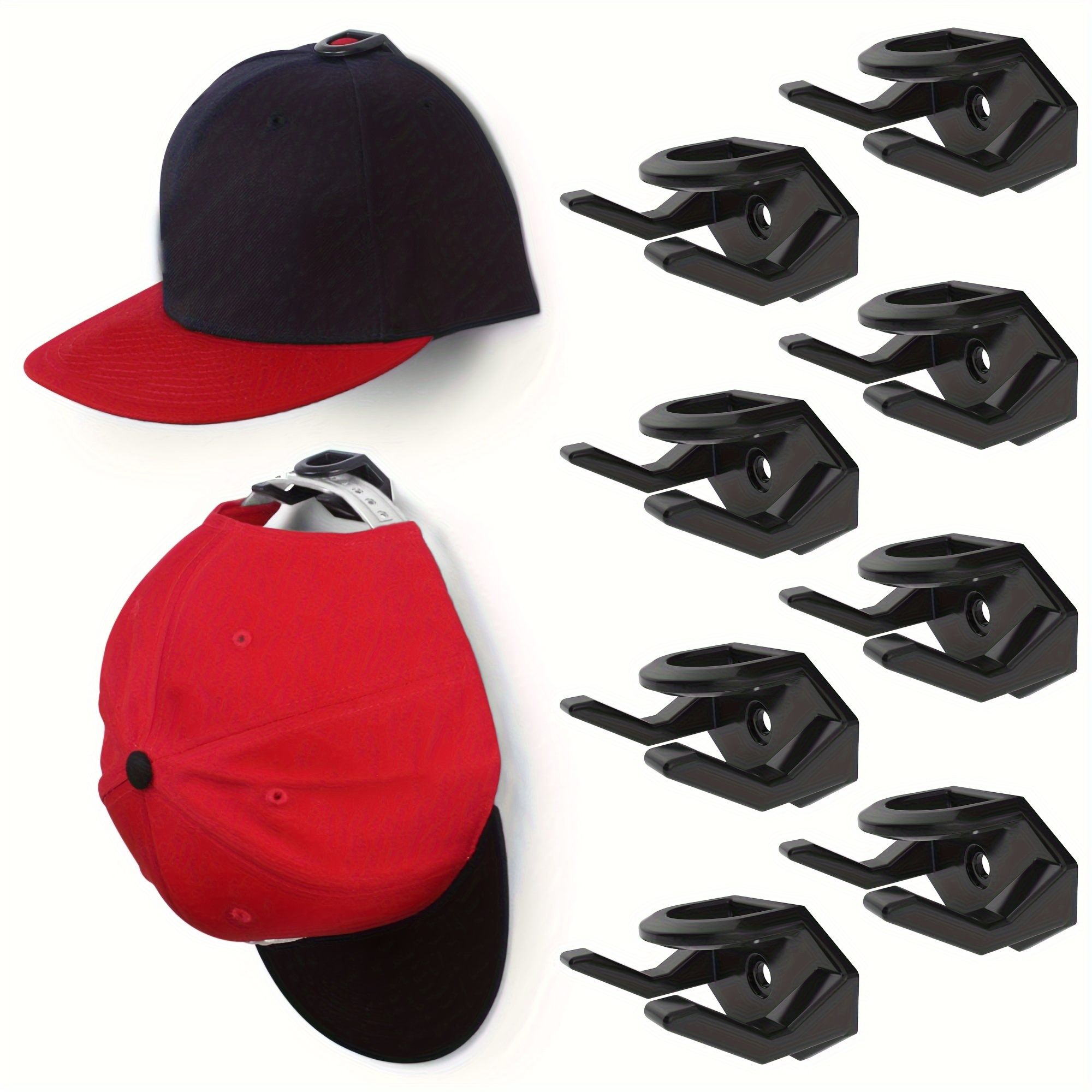 

8pcs Strong Hold Adhesive Hat Hooks For Wall - Minimalist Hat Rack For Baseball Caps - Easy To Install And Use - Perfect For Displaying Hats
