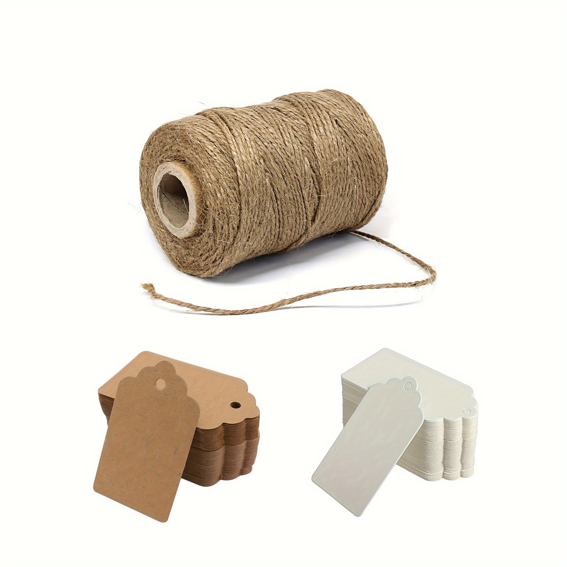 Jute Twine String White Tags Natural Thin Twine Crafts - Temu