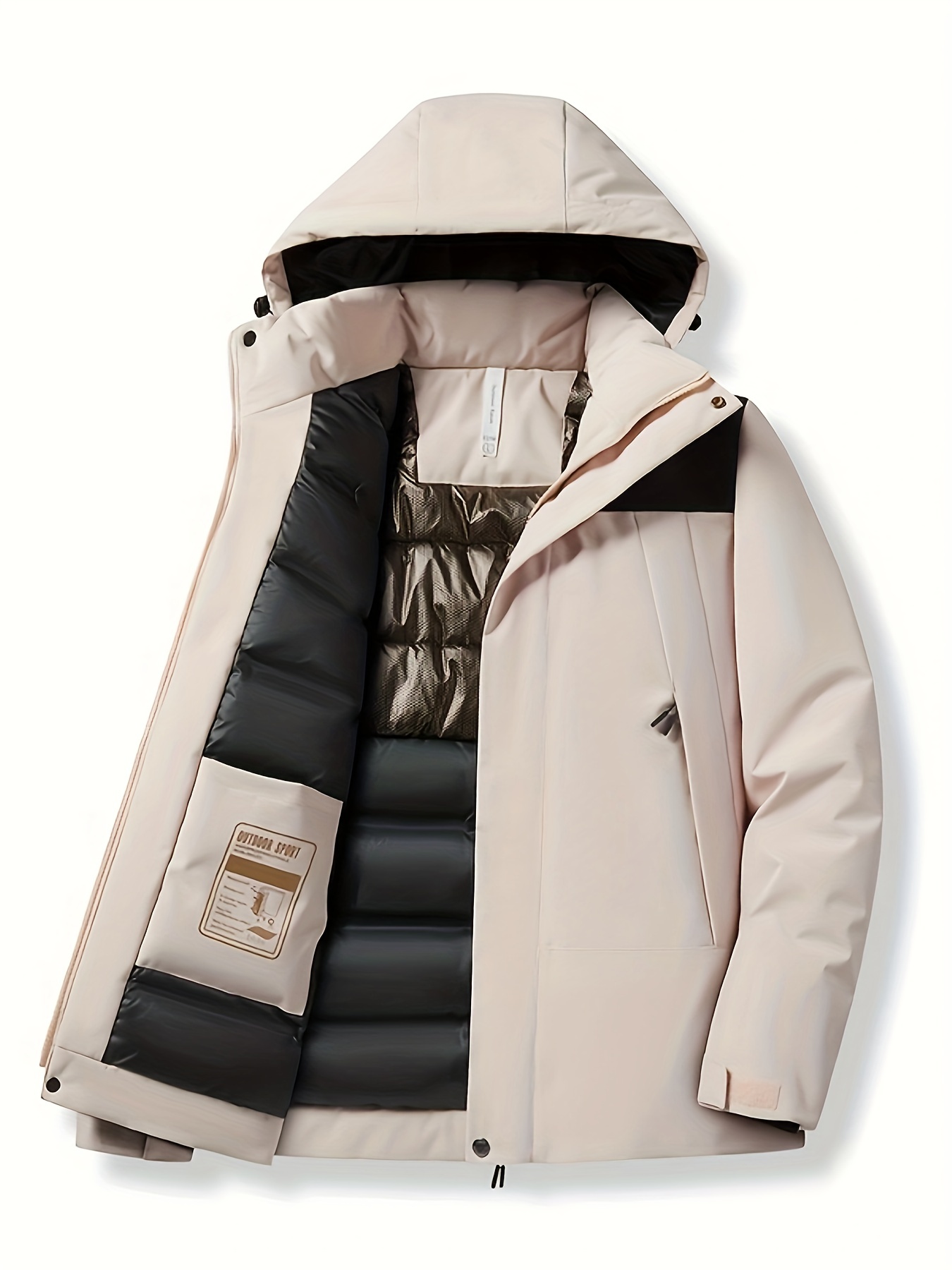 Chaquetas de invierno para hombre, abrigo de invierno grueso, chaqueta  cálida acolchada a prueba de viento con capucha extraíble para hombre