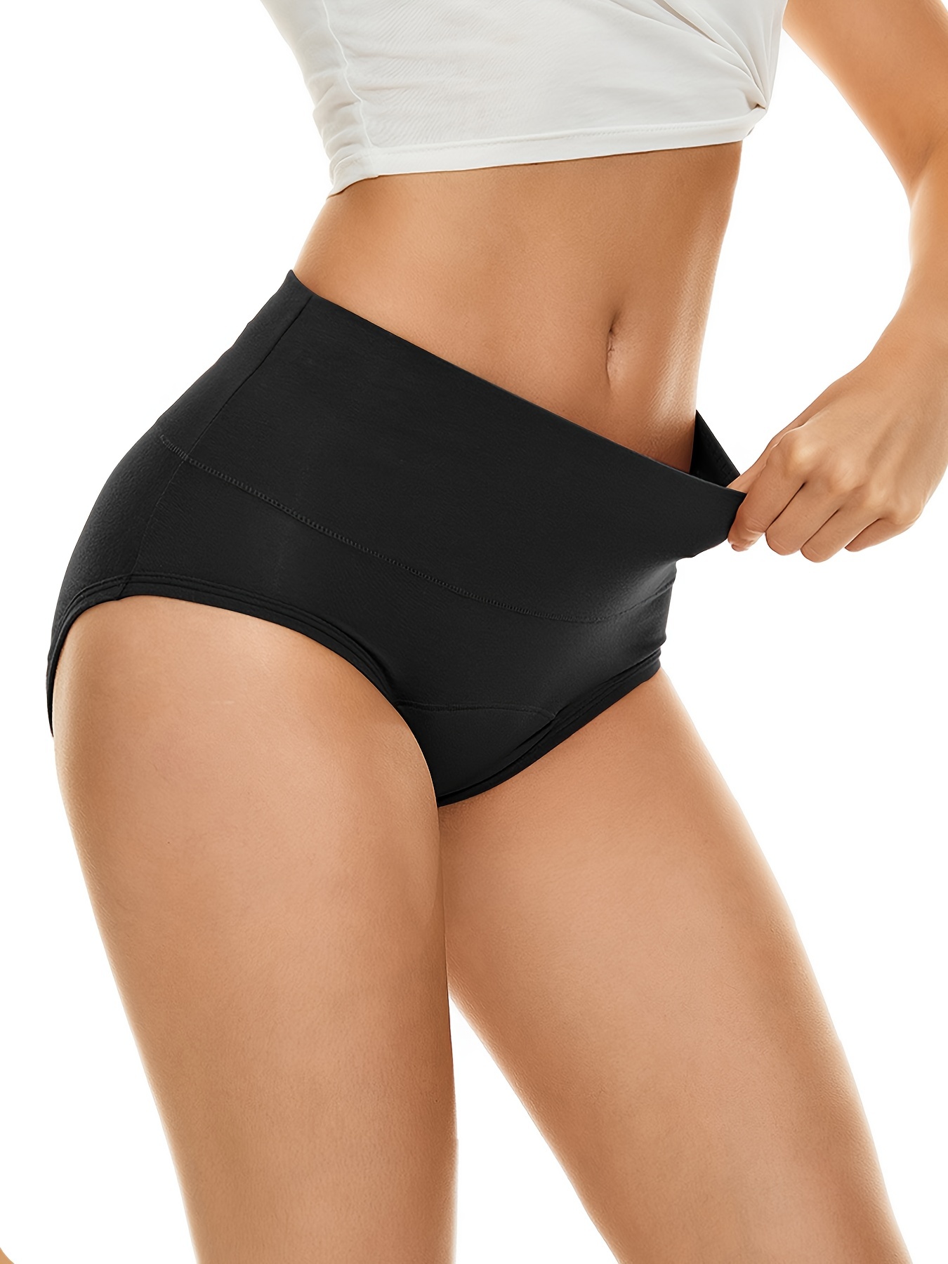 Plus size women's underwear physiological pants with high