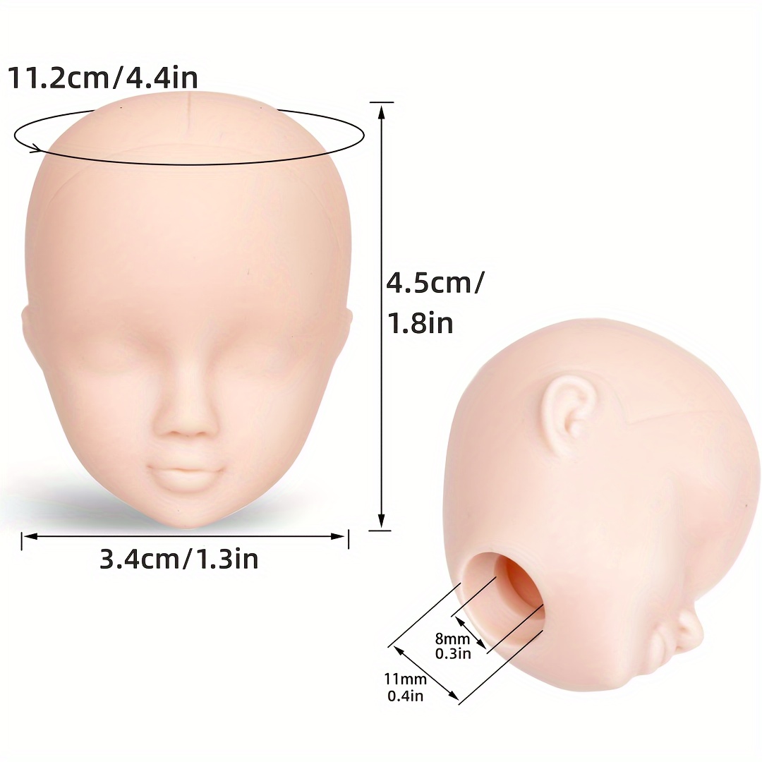 1/6 Bjd Doll Head Mold Without Eyes Make Up Diy Dolls Body Parts Supplies