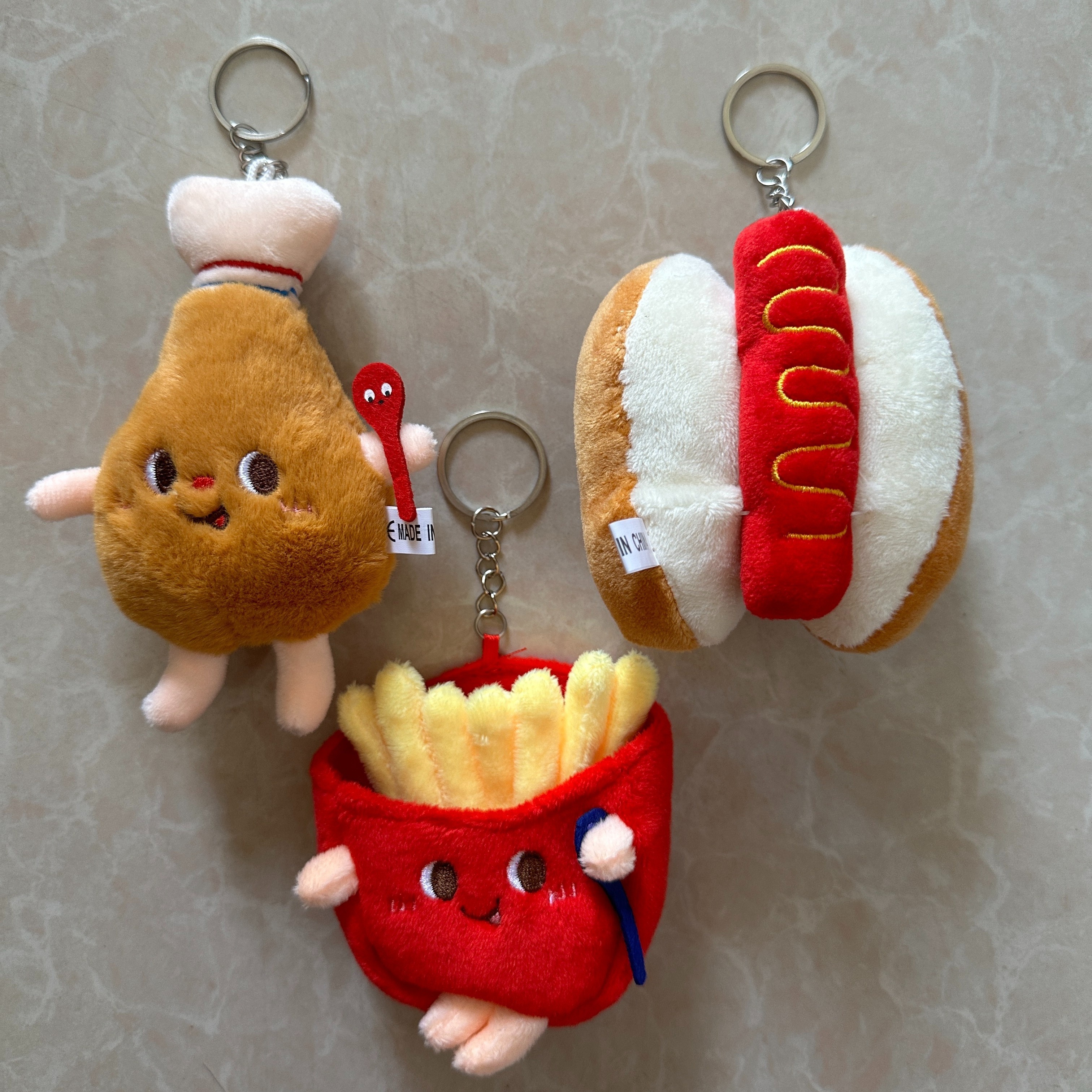 10 Pcs Food Plush Toy Simulation Hamburger Hot Dog French Fries Chicken  Thigh Bread Food Plushies Cute Food Stuffed Animals Small Food Plush  Keychain for Food Themed Party Birthday Gifts Backpack 