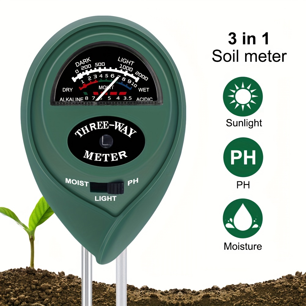 4 in1 Plant Earth Soil PH Moisture Light Meter Thermometer Temperature  Sunlight Tester For Gardening Farming