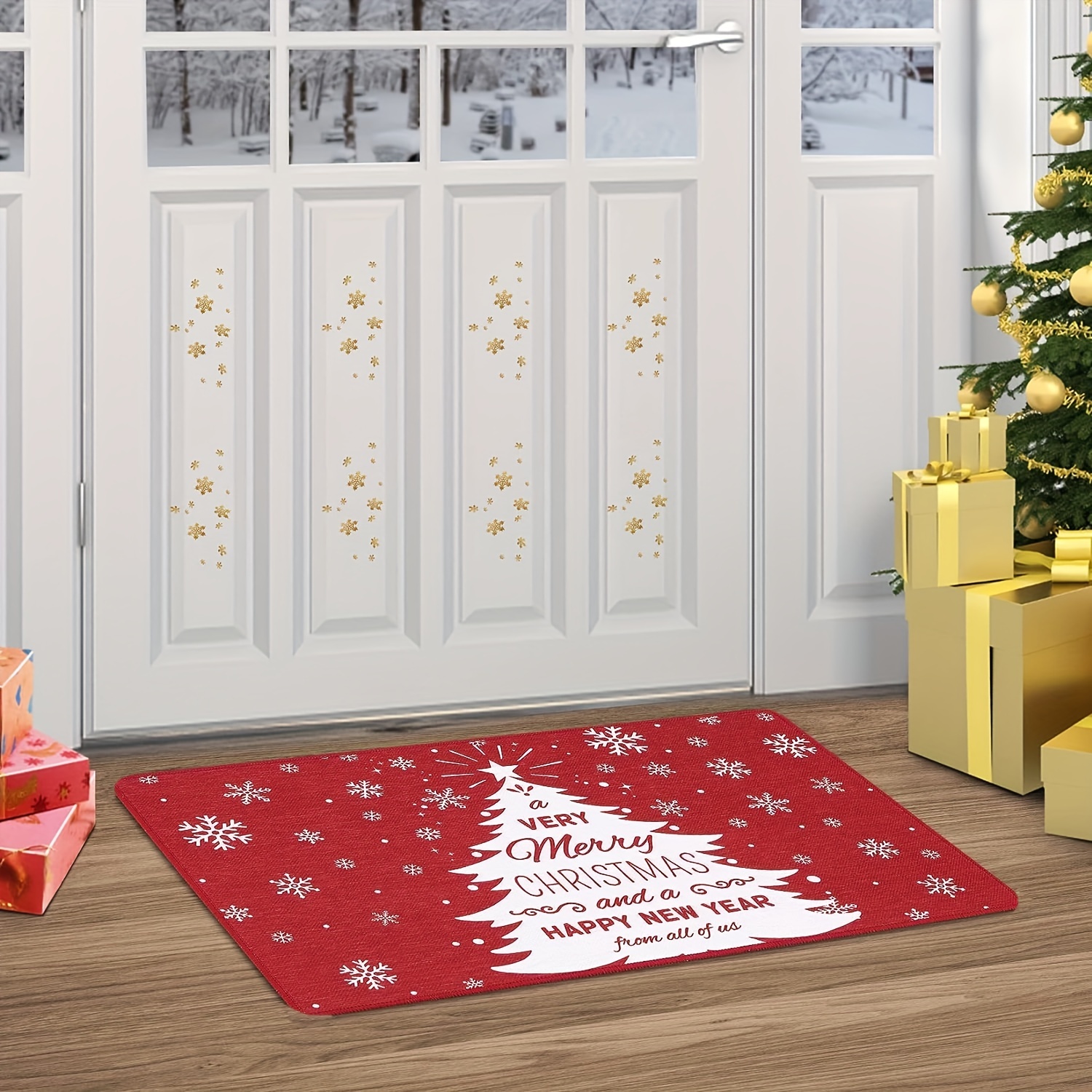 Christmas Doormat Winter Snowflakes Xmas Indoor/Outdoor Welcome