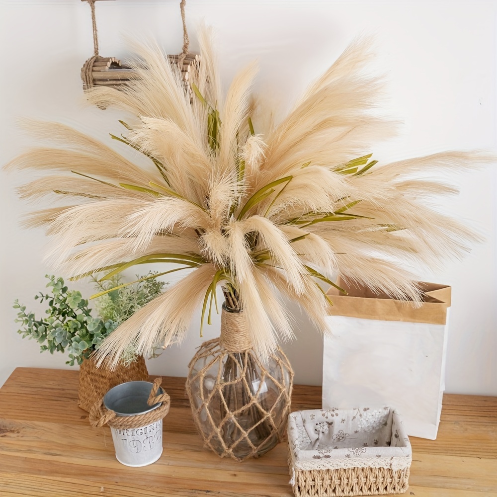 Large Tall Faux Pampas Grass Fluffy Artificial Flower For - Temu