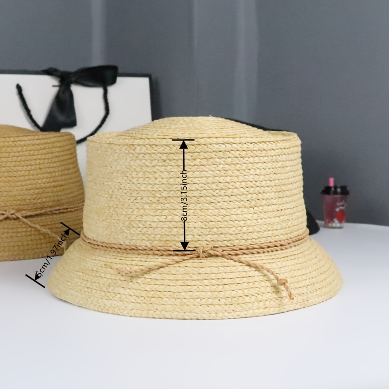 Summer Wide Brim Hats Trendy Solid Color Hem Straw Hat Classic Breathable Sun Hat, Fishing Hat Travel Beach Hats for Women,Temu