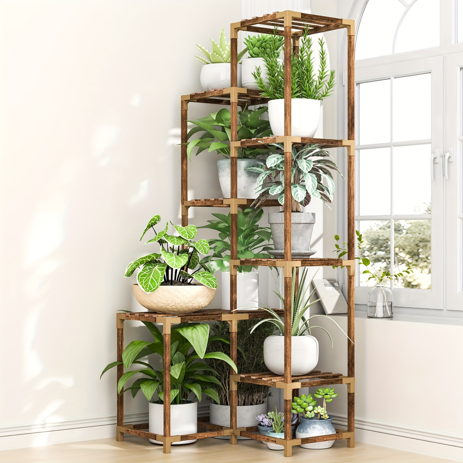 Porte Plantes en Bambou Etagère Fleurs Decoratif pour Jardin Terrasse  Chambre - 5 Niveaux, Mode en ligne