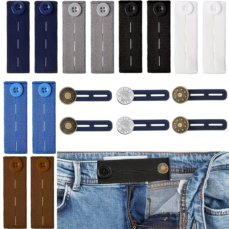 3pcs Waistband Extenders Adjustable Elastic Snap Button Easy To