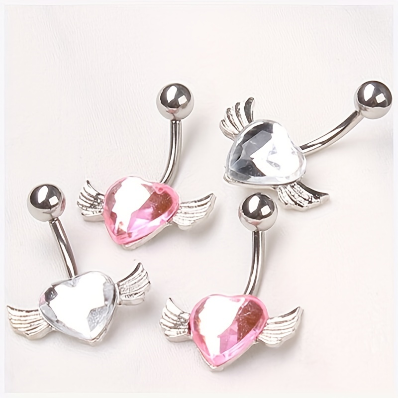 Angel Heart Wings Cute Belly Button Ring Navel Nail Piercing