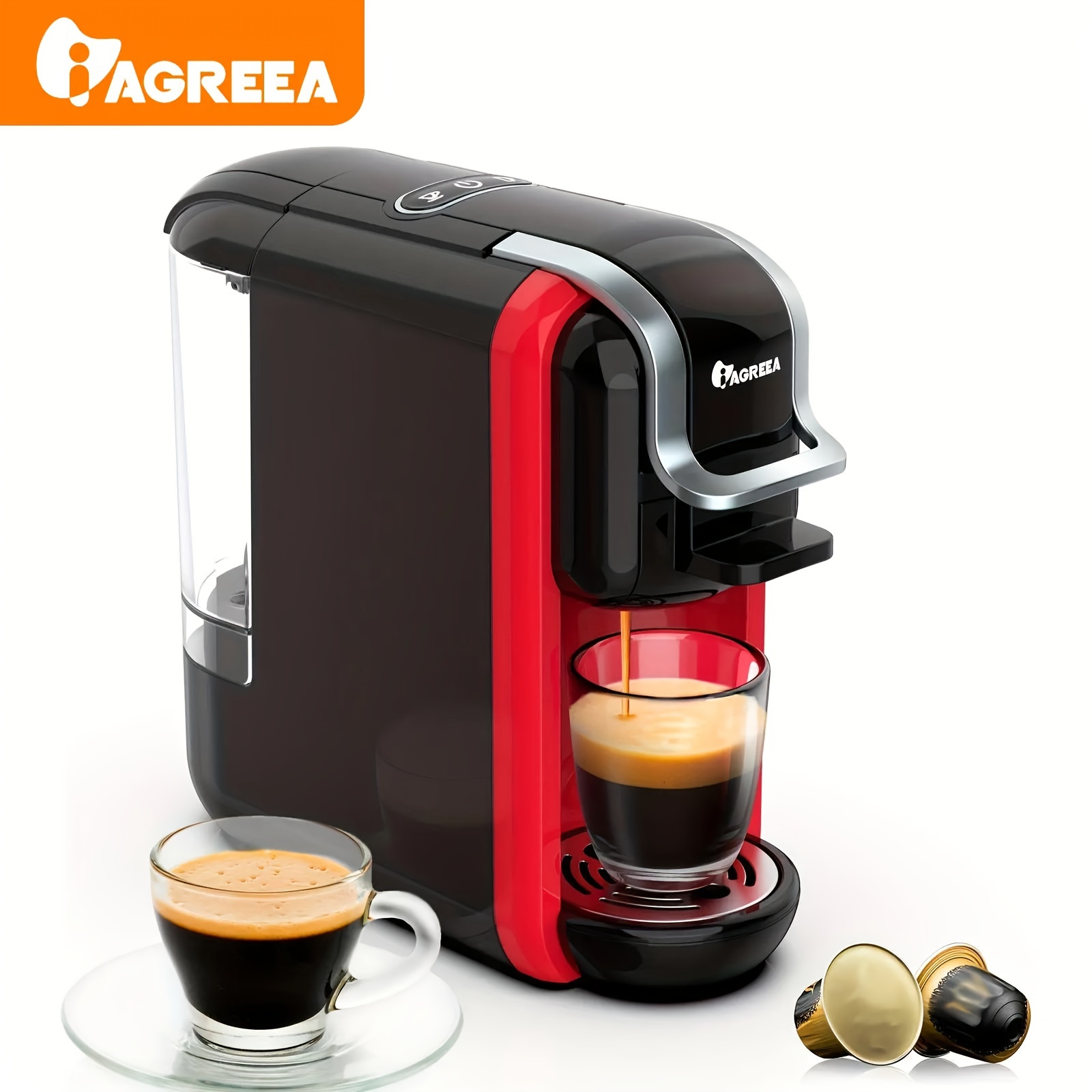 Compact Coffee Maker for Single Pods, HiBREW 5-in-1 Espresso Machine for  K-cup*/Nes* Original/DG*/ESE Pod/Espresso Powder Compatible, Cold/Hot Mode