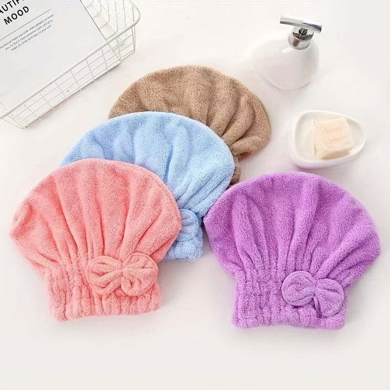 

1pc Microfiber Hair Drying Caps, Extreme Soft & Ultra Absorbent, Fast Drying Hair Turban Wrap Towels Shower Cap For Girls And Women