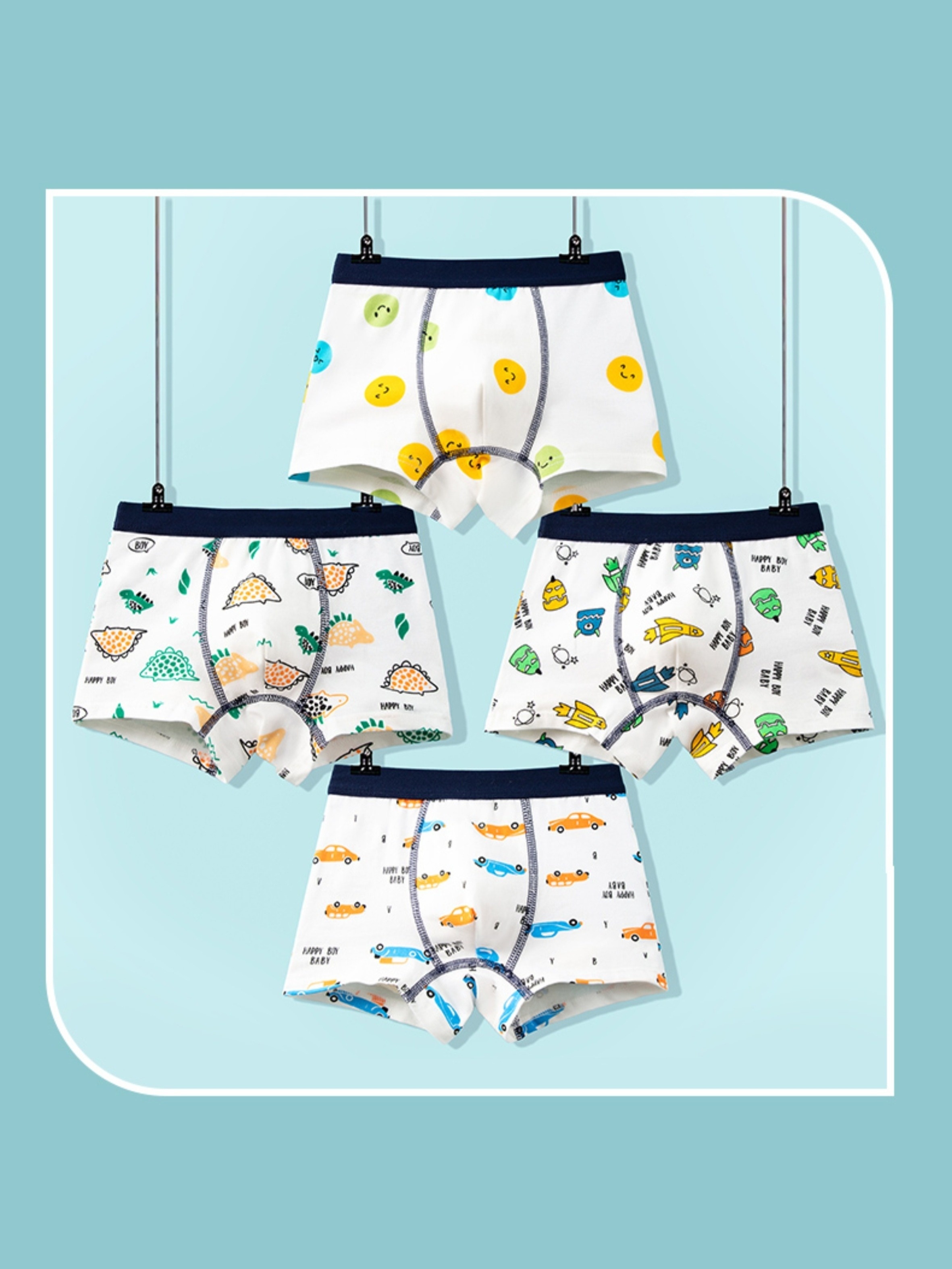 Toddler Boys Underwear Soft Breathable Cartoon Animal Rocket - Temu  Australia