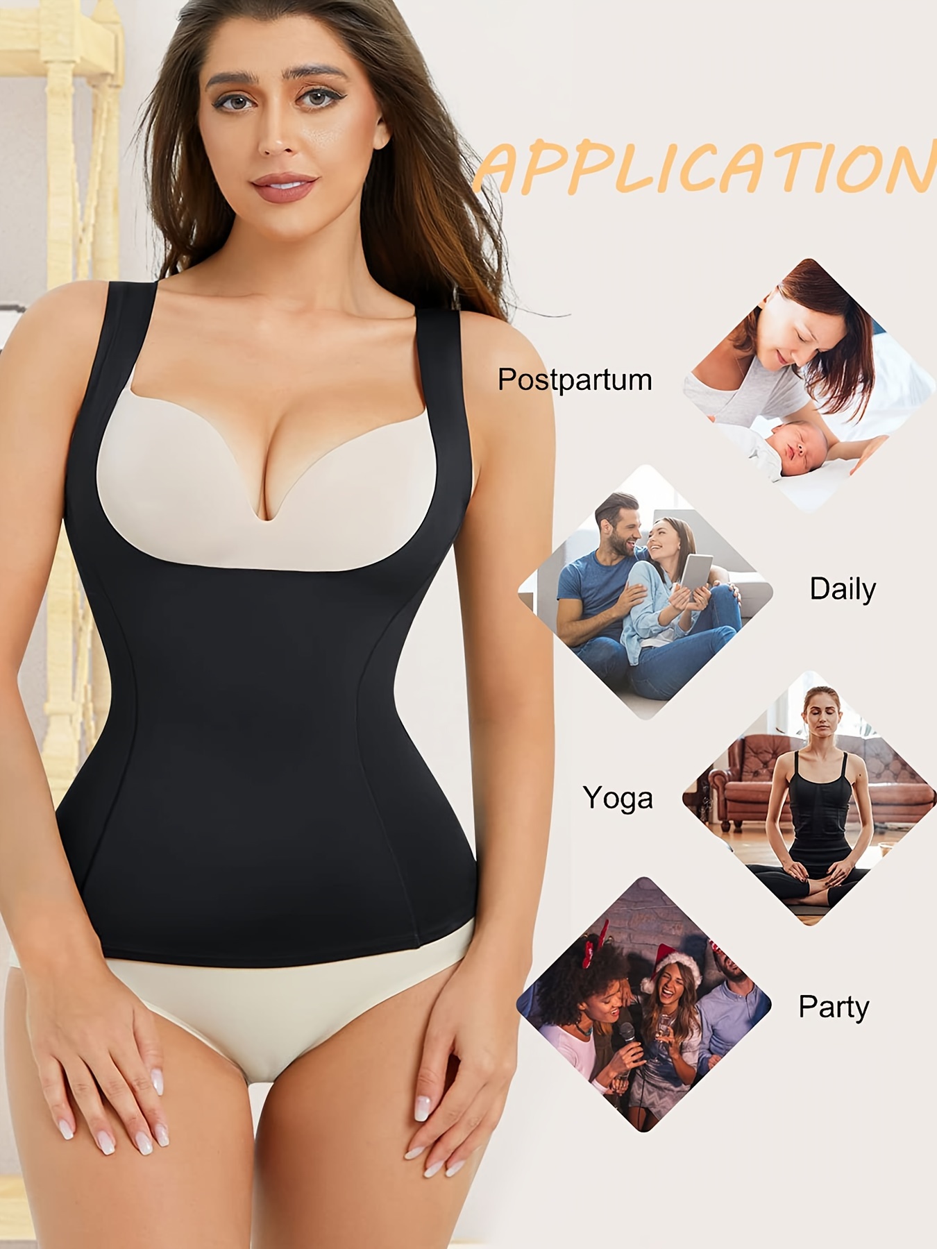 Firm Tummy Control Shapewear Tank Tops Compression Underwear Camisole for  Women