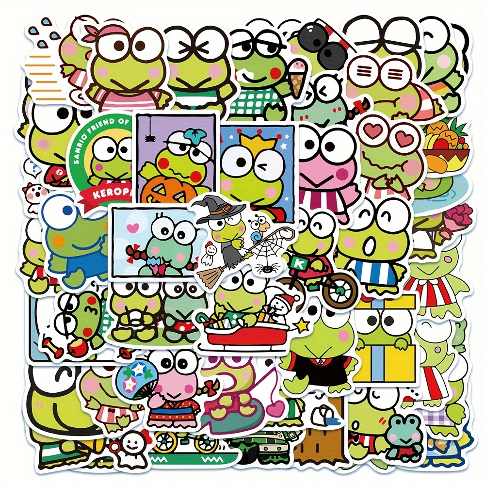 Big Eyed Frog Sticker Hello Kitty Cartoon Mobile - Temu