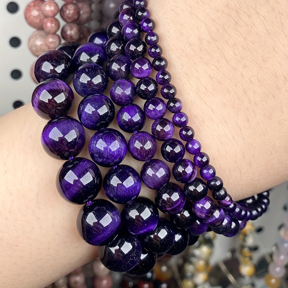 Purple Tigers Eye Beads - Temu