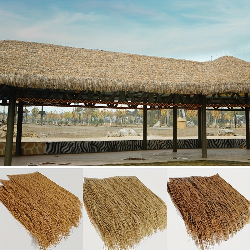 Artificial Thatch Roof Decor Fake Straw Cover Simulated Plastic