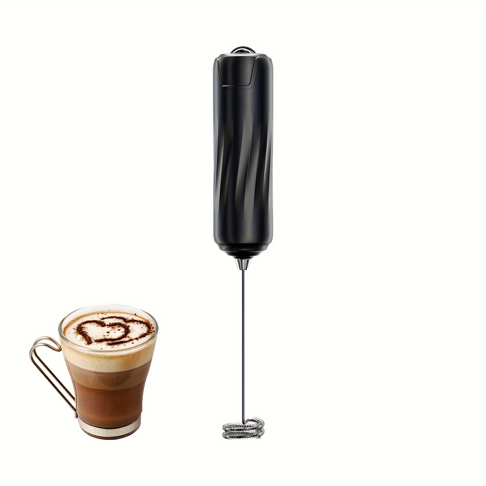Handheld Milk Frother, Electric Milk Foamer for Coffee, Drink Mixer for  Bulletproof Coffee, Lattes, Cappuccinno, Matcha and Hot Chocolate, Black