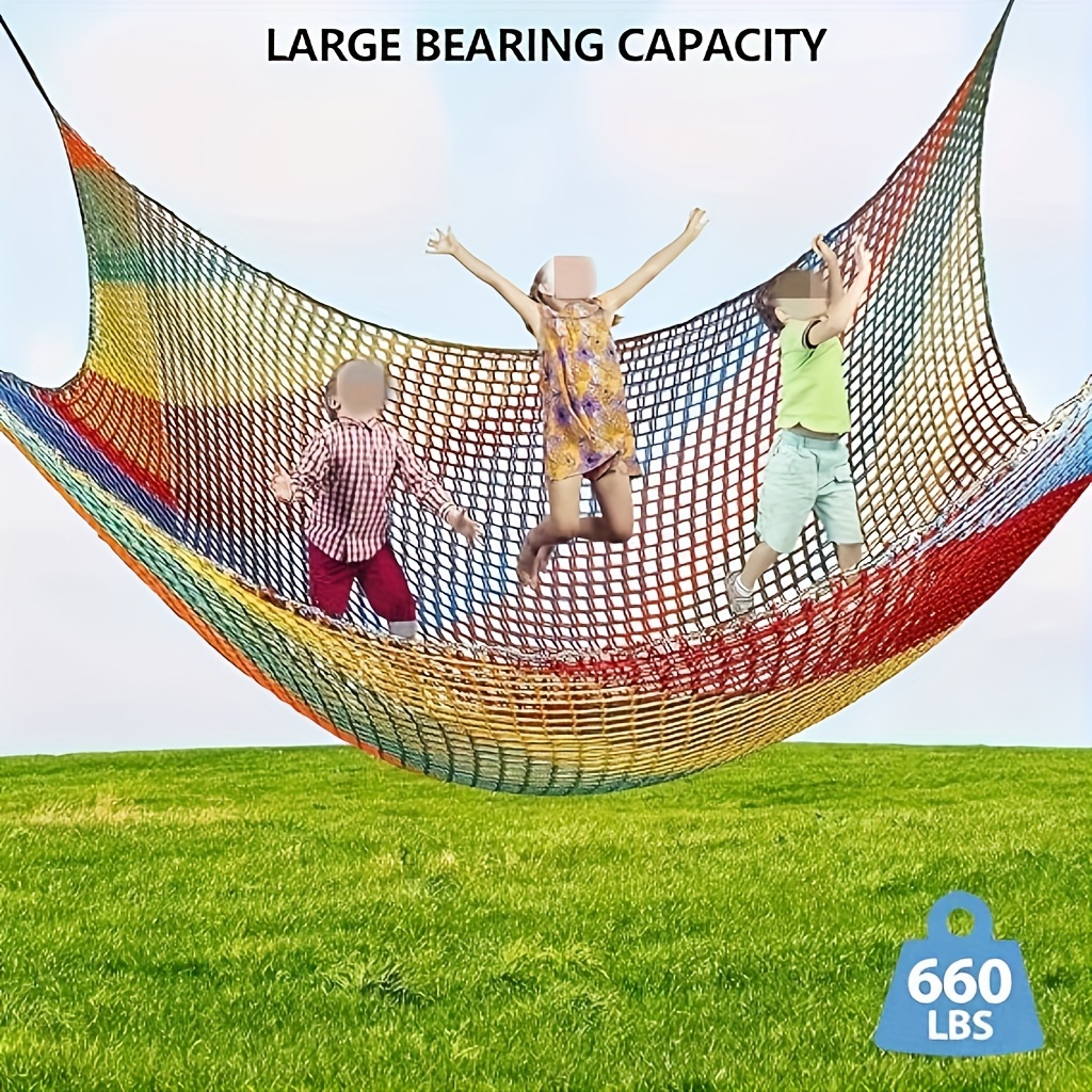 Kids polyester rope climbing net playground rainbow net for