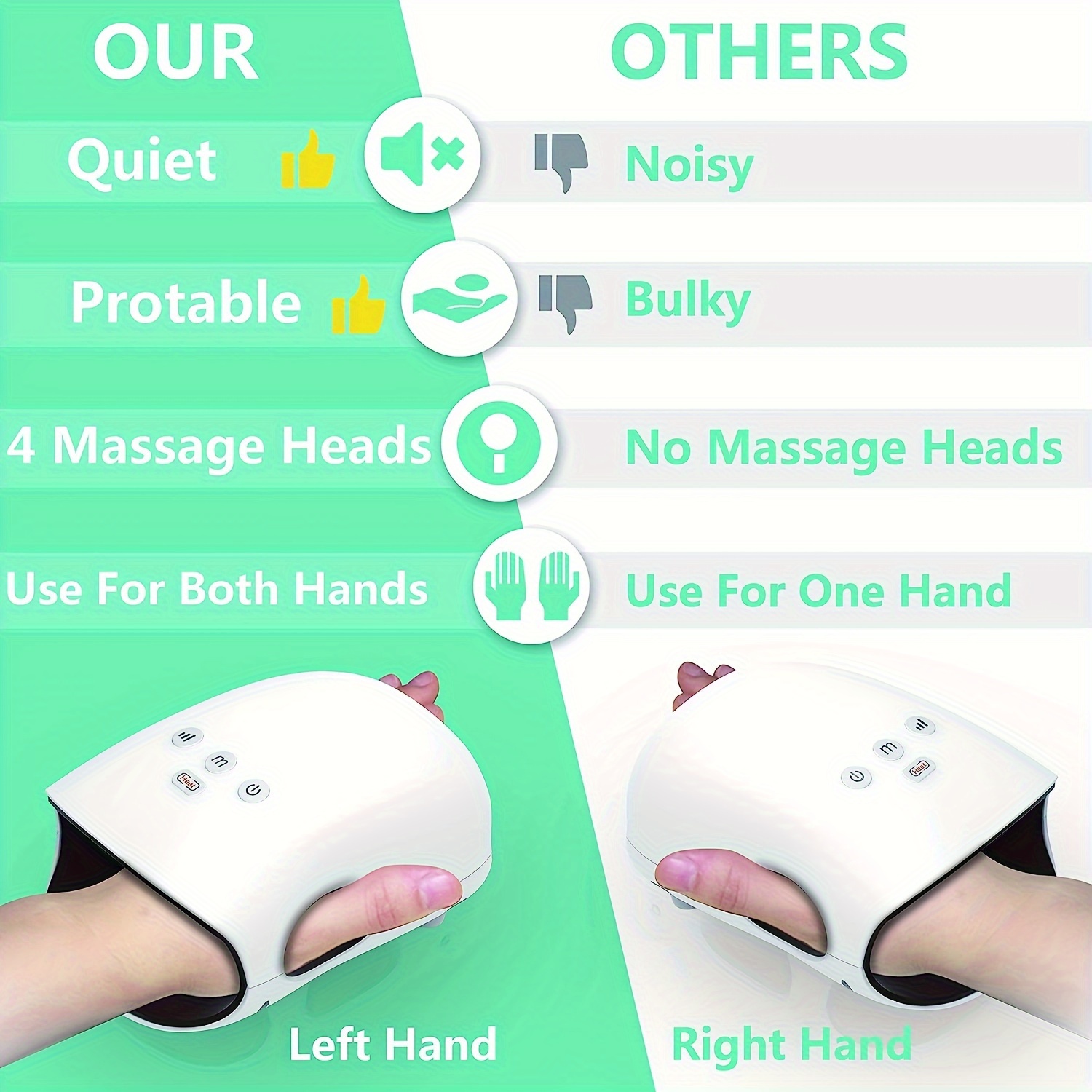 Smart Hand Massager With Compression Heating For - Temu