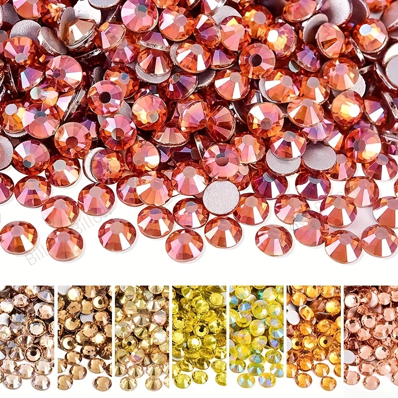  Beadsland Hotfix Rhinestones, 1440pcs Flatback Crystal  Rhinestones for Crafts Clothes DIY Decorations, Orange, SS20, 4.6-4.8mm