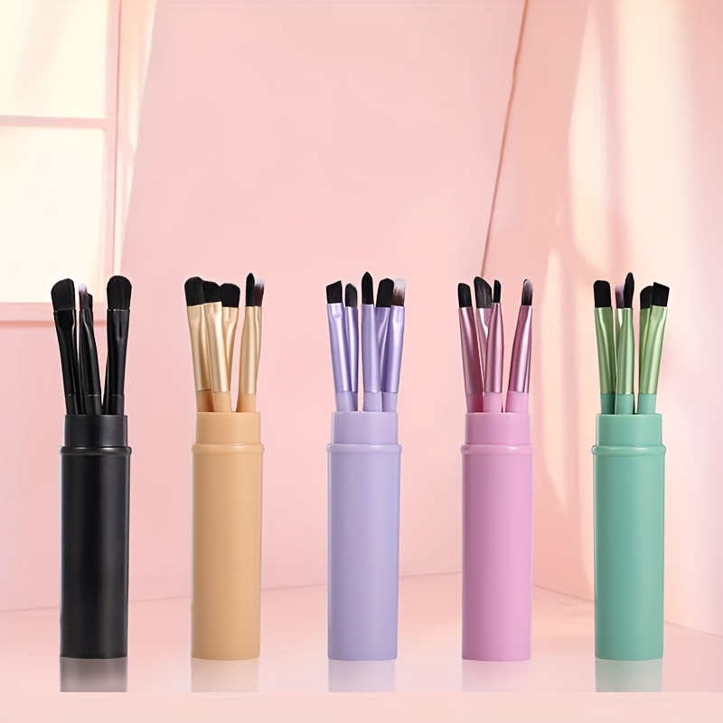5Pcs Eyeshadow Brush Set Travel Portable Eye Brushes With Storage Box