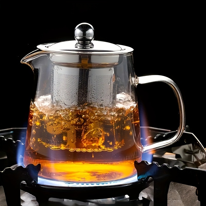 27oz Glass Teapot Heat Resistant Office Tea Kettle for Milk Loose