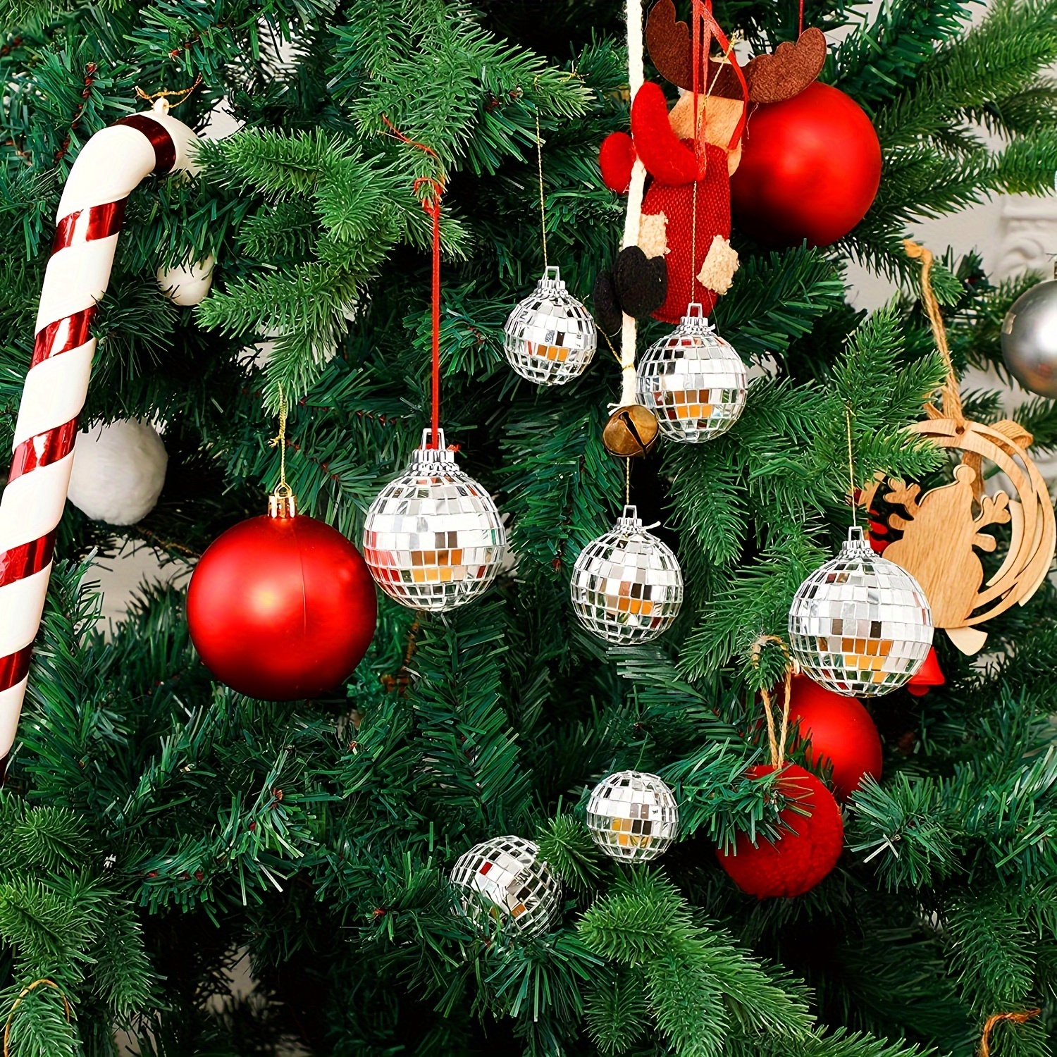 24Pcs Christmas Ornaments Mini Disco Ball Party Decorations - Mini