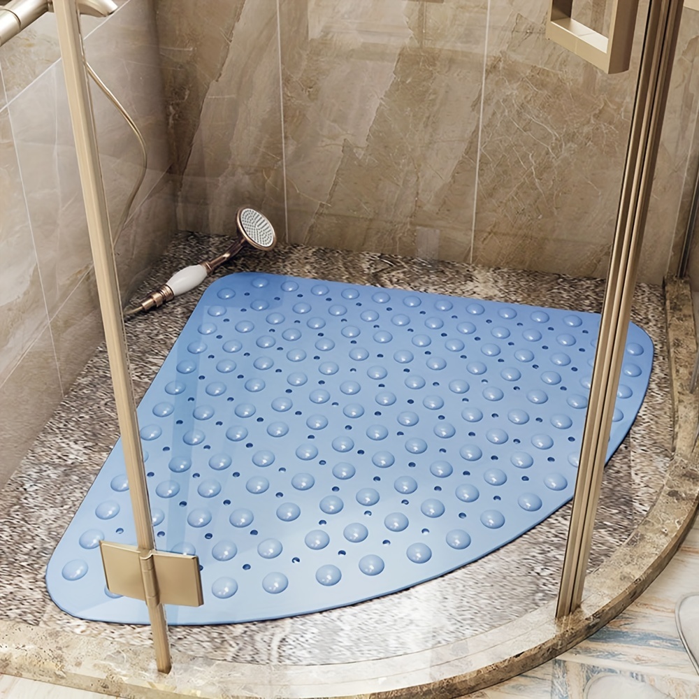 Alfombrilla de ducha antideslizante, suave y cómoda con agujeros de  drenaje, nueva alfombrilla de baño de PVC mejorada para presionar los  bordes