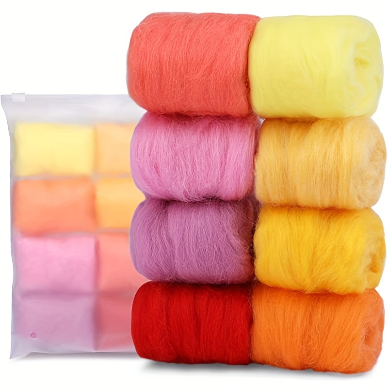 

Needle Felting Wool 80 G, 8 Colors Nature Wool Roving Yarn, Hand Spinning Wool Roving Wool Yarn For Diy Craft Materials And Felting Wool Lovers, 10g/color