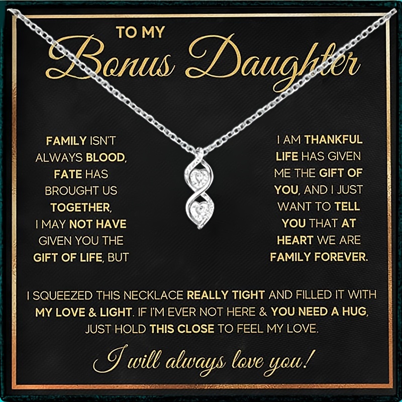 Gift for Bonus Daughter, Stepdaughter Gift, Bonus Daughter Necklace, Gift for Teenage Girl, Stepdaughter Gift from Stepdad, Adopted Daughter,Temu