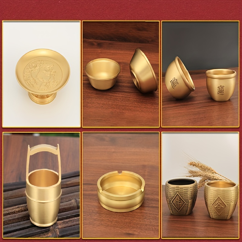 Pure Copper Cup Brass Wine Cup Mini Holy Water Offering Cup - Temu