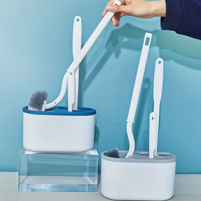 Easy Handy Toilet Brush, Silicone Toilet Brush and Holder, Wall Mounted  Toilet Brush Holder, Automatic Toilet Brush, No-Slip Long Handled Wall  Mount